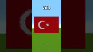 Minecraft Turkey Flag 🇹🇷 64 bits 32 bits 16 bits 8 bits 4 bits 2 bits 1 bit [upl. by Maurer]