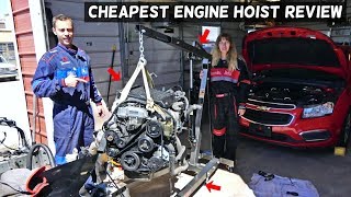 HARBOR FREIGHT TOOLS ENGINE HOIST CHERRY PICKER PRODUCT REVIEW AND ASSEMBLY [upl. by Aroel]