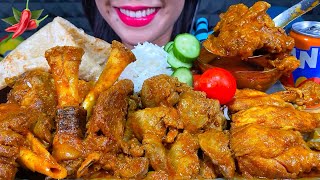 ASMR SPICY MUTTON CURRY CHICKEN LIVER CURRY CHICKEN CURRY PARATHA RICE MASSIVE Eating Sounds [upl. by Aissert]