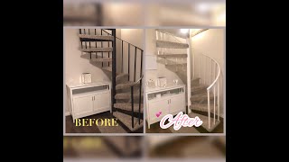 DIY HOW TO PAINT A WROUGHT IRON SPIRAL STAIRCASE  AMAZING TRANSFORMATION [upl. by Reine]