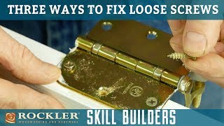 How to Fix Loose Wood Screws  Rockler Skill Builders [upl. by Cutler]