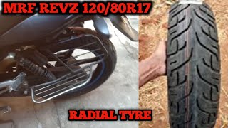 Pulsar 150 rear tyre modification  MRF REVZ 12080R17 [upl. by Nitsej]