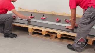 How to cut large tiles with  RUBI Slim system cutter  Como cortar ceramica de gran formato [upl. by Holmun]