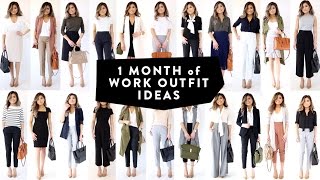 1 MONTH OF WORK OUTFIT IDEAS  Professional Work Office Wear Lookbook  Miss Louie [upl. by Aubigny554]