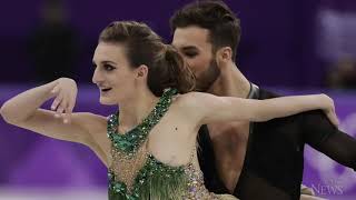 French figure skater powers through wardrobe malfunction [upl. by Noach]