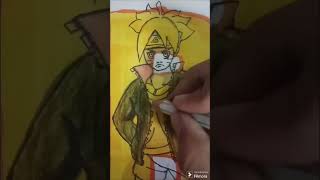 Drawing letter B anime character How to draw Boruto Uzumaki How to draw naruto son [upl. by Akerley]