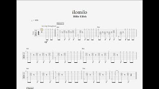 ilomilo  Billie Eilish  GuitarSoloTAB [upl. by Haikezeh]