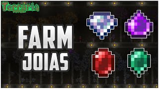 FARM de JOIAS Diamante Rubi Esmeralda etc  TERRARIA 14 [upl. by Digdirb]