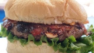 Bacon Encrusted Cheeseburger Dads Kitchen Recipe [upl. by Esorylime]