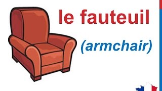 French Lesson 88  Furniture in French Vocabulary Les meubles en français Los muebles en francés [upl. by Gusta]