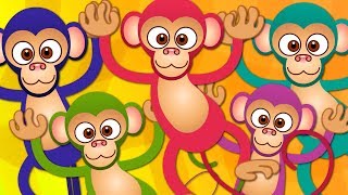 Five Little Monkeys  Kindergarten Nursery Rhymes For Babies [upl. by Penney583]