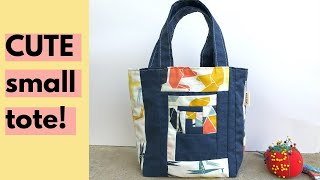 How to sew a small tote EASY quilted bag from scraps [upl. by Eiddam]