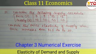 Compute The Price Elasticity of Supply  Class 11 Economics  Elasticity of Demand and Supply [upl. by Nivlag]