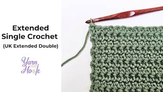 Learn the Extended Single Crochet Stitch  Crochet Made Easy by Yarn Over Hook [upl. by Warrenne]