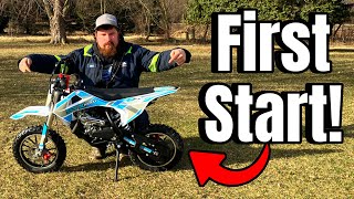 SYXMoto VK 58cc Dirt Bike First Start Up  Kids Bike Under 500 [upl. by Krishnah]