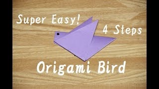 Super Easy Origami Bird Level 3 year old [upl. by Bollen]