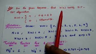 DSP  8point DFT using DIT  FFT method  Decimation in Time  DSP in Tamil  DSP problems [upl. by Ainehs40]