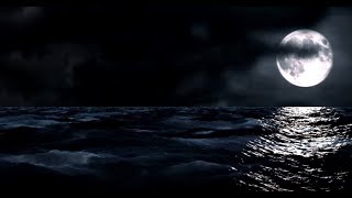 10 Hours Moon and Ocean at Night Rendered  Video amp Soundscape 1080HD SlowTV [upl. by Lihka]