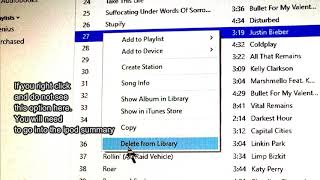 How to Delete  Remove Songs off an ipod [upl. by Bowers104]