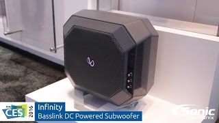 Infinity Basslink DC Powered Subwoofer  CES 2016 [upl. by Kucik]