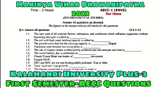 Kalahandi University Plus3 First Semester AECC Questions Environment Studies [upl. by Robson]