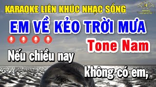 Karaoke Liên Khúc Nhạc Sống Tone Nam Quá Dễ Hát  Chọn Lọc Nhạc Vàng  Em Về Kẻo Trời Mưa [upl. by Shotton]