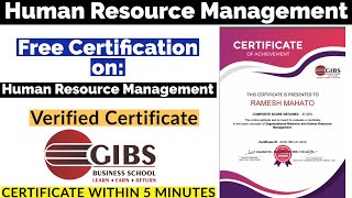 Human Resource Management Free Certification  Free Certificate  Human Resource Management Course [upl. by Wilber]