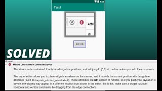 Missing Constraints in ConstraintLayout error [upl. by Mozza]