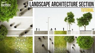 Landscape Architecture Section and Plan in Photoshop Tutorial [upl. by Burchett661]