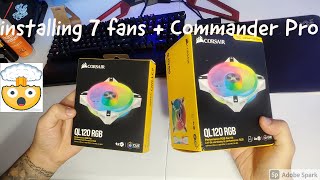 Unboxing  Installing the Corsair Commander Pro with 7 corsair ql120 fans [upl. by Agnot]