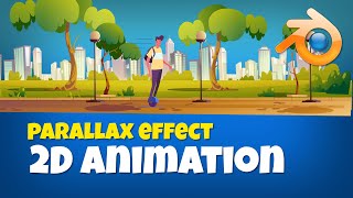 Animating a Parallax effect in 2D animation Blender 29 2D animation tutorial [upl. by Yortal745]