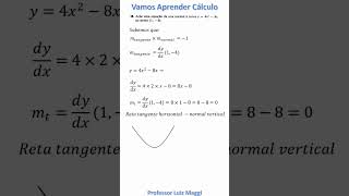 DETERMINAÇÃO DA RETA NORMALprofessorluizmaggi [upl. by Anirb544]