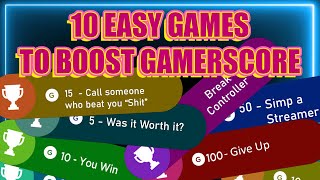 10 Easy Games To Boost Gamerscore Xbox Achievement Hunting [upl. by Ahsinrac]