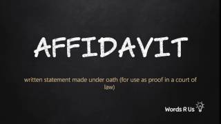 How to Pronounce AFFIDAVIT in American English [upl. by Etna]