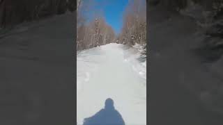 SkiDoo 600 EFI wide open for 30 seconds hill climb in deep snow mountain [upl. by Aitnahc480]