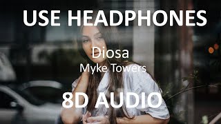 Myke Towers  Diosa  8D Audio  Subs  🎧 [upl. by Colwell]