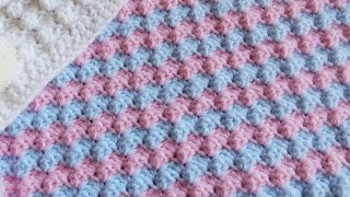 How to Crochet a Mixed Grit Stitch Variation or Half Shell Ripple Stitch [upl. by Suiratnod]