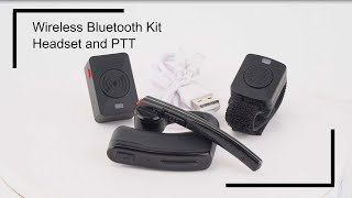 Bluetooth Headset with Finger PTT for walkie talkie [upl. by Ing388]