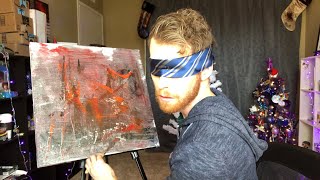 PAINTING A BOB ROSS BLINDFOLDED [upl. by Tacklind]