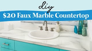 DIY Faux Marble Countertop For 20 [upl. by Zevahc]