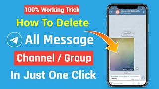 One Click How To Delete all Telegram Channel or Group Messages  How To Delete Telegram Massages [upl. by Ayekat]