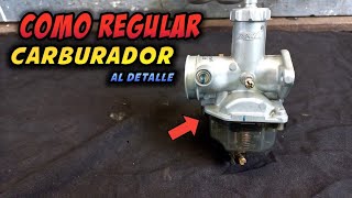 Como CARBURAR TU MOTO regulación tornillo de aire mezcla afinar carburador al detalle [upl. by Aimehs372]