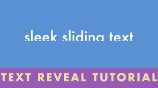 How To Make a Sliding Text Reveal  Easy After Effects Tutorial [upl. by Taam43]