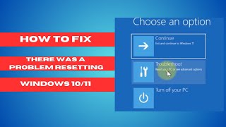 How To Fix There Was A Problem Resetting Your Pc Windows 1011 [upl. by Netaf880]