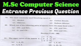 MSc computer science entrance exam previous question paper  Computer Science Entrance  Calicut [upl. by Oni]