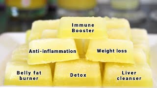 LEMON GINGER ICE CUBES RECIPE  ALLPURPOSE GINGER AND LEMON CUBES  6 IMMUNE BOOSTER DRINKS [upl. by Hsirrap]