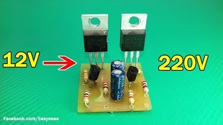 how to make simple inverter 12v to 220v using C1815 Transistor [upl. by Oyek]