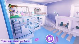 Futuristic house Pool area tour 1\5 Roblox Adopt Me Build ♡ Ambercrystal [upl. by Atteuqcaj]