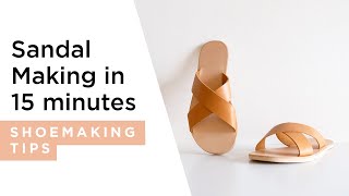 Sandal making in 15minutes  HANDMADE  Shoemaking Tutorial [upl. by Rusel]