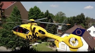 Crazy ADAC Helikopter Start in Berlin  extreme dangerous close starting  Hubscharauber [upl. by Nosirrah]